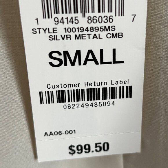 NWT On 34th Mcys Womens Faux Leather Sherpa Collar Jacket Silver Metallic Sz Sm - Picture 5 of 6